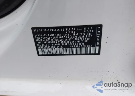 2019 Volkswagen Jetta 1.4T R-Line/1.4T S/1.4T Se from USA, damaged, VIN 3VWC57BU5KM076415